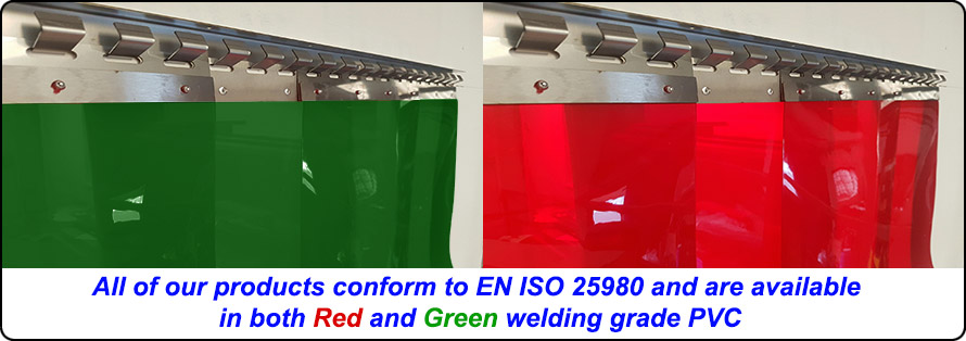 Made to measure welding curtains