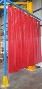 Sliding welding curtain