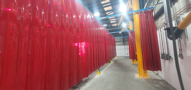Large industrial welding bay installation